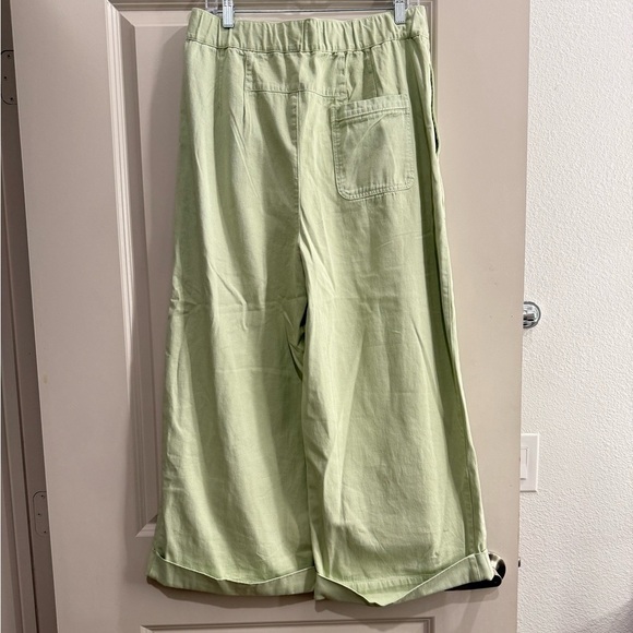 NWT Free People Light Green Wide-Leg Pants - Picture 3 of 5